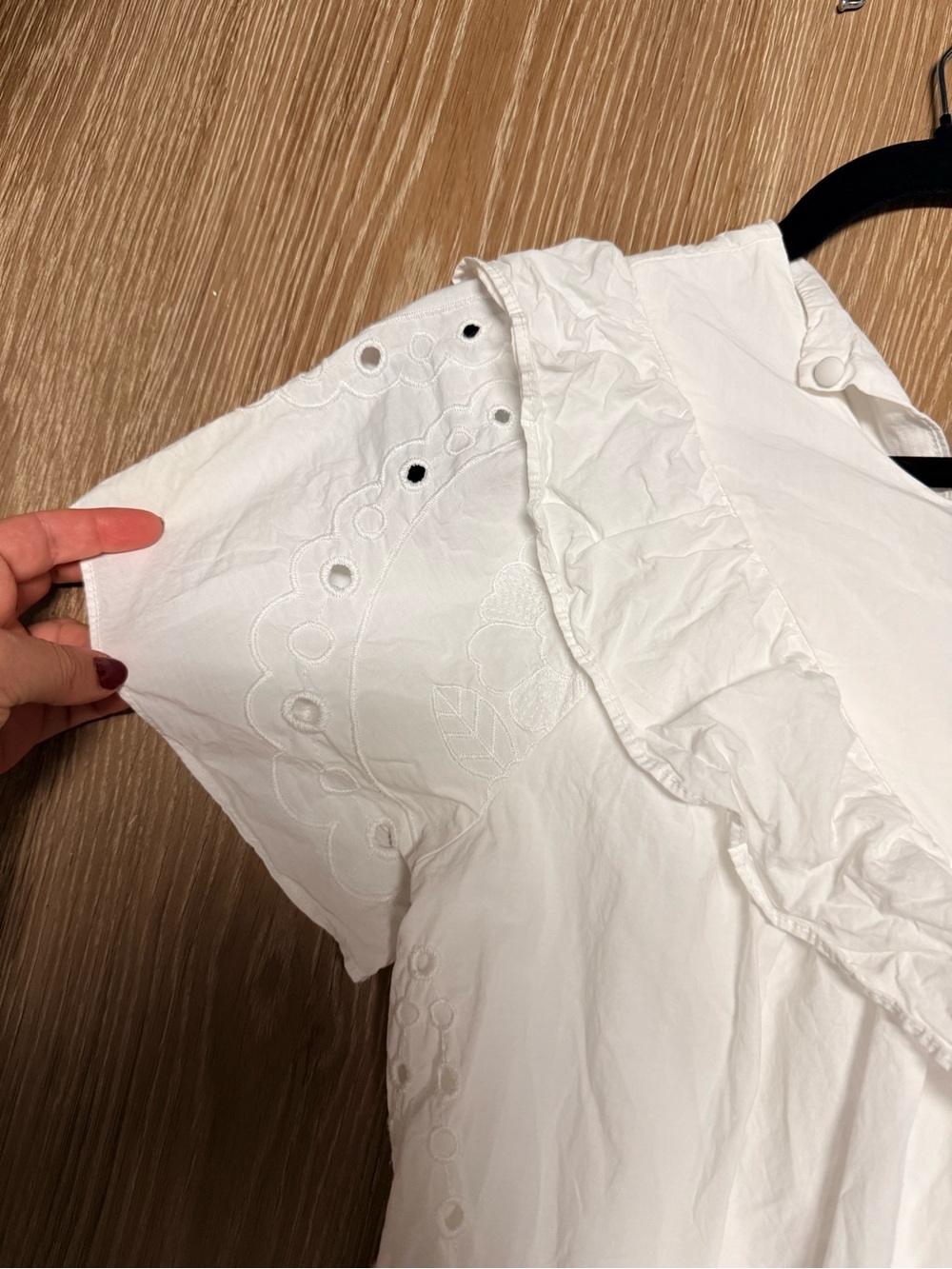Ellison White Eyelet Ruffle Mini Dress - Picture 2 of 3